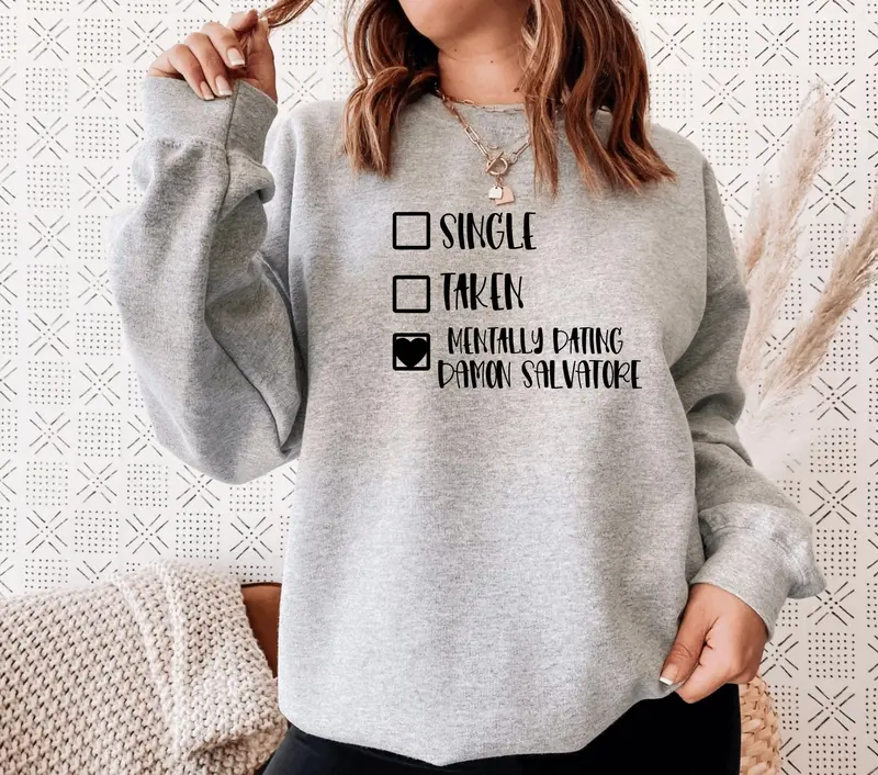 Comic con TVD vampire diaries inspired Sweat shirt the vampire diaries Sweatshirt Salvatore brothers Damon Salvatore Stefan salvatore 5 0