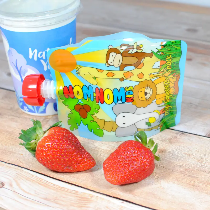 Reusable Food Pouches - 4 x 140ml Animal Pouches suitable for Baby, Toddler and kids 6