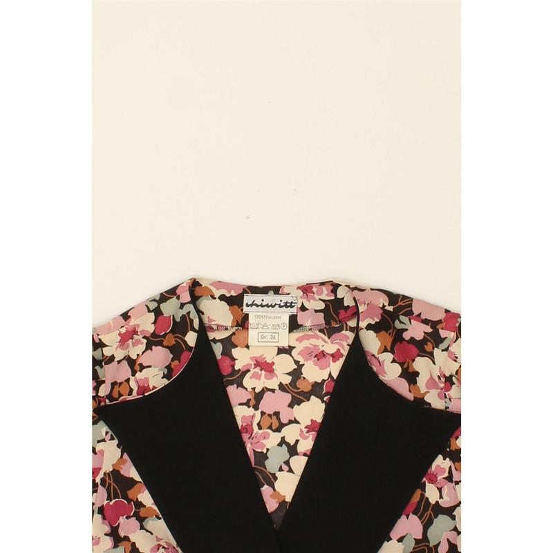 Pre-Owned VINTAGE Womens 4 Button Blazer Jacket IT 36 XS Pink Floral Triacetate 4