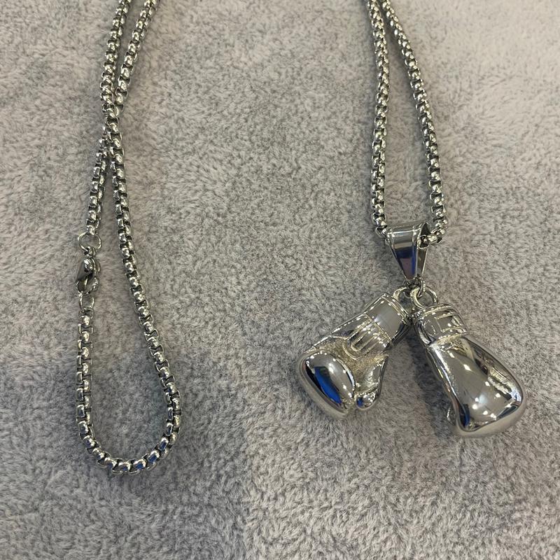 Kids boxing gloves pendent chain stainless steel 6