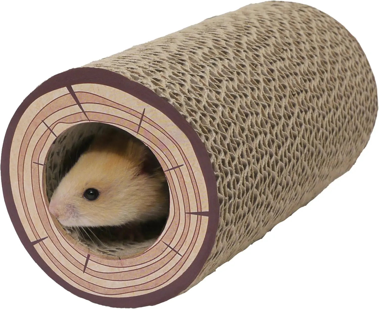 Boredom Breaker Shred-a-Log Corrugated Tunnel,Brown