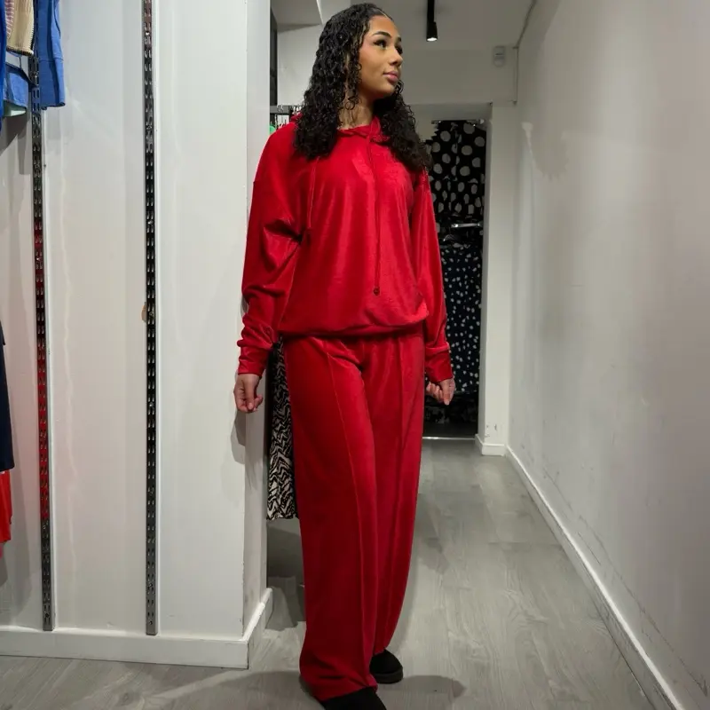 Red Velvet 2 Piece Set for Women - Comfortable and Stylish - Womenswear