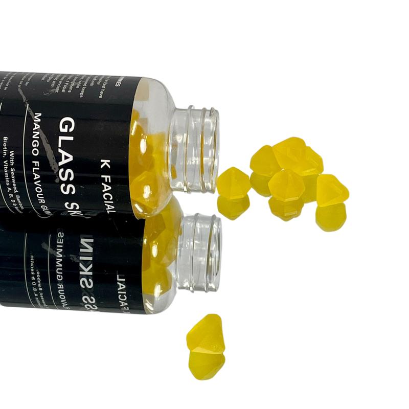 K Facial Glass Skin Vegan Collagen Gummies for Healthy Hair, Skin & Nails made with Seaweed Collagen - Mango Flavour 1