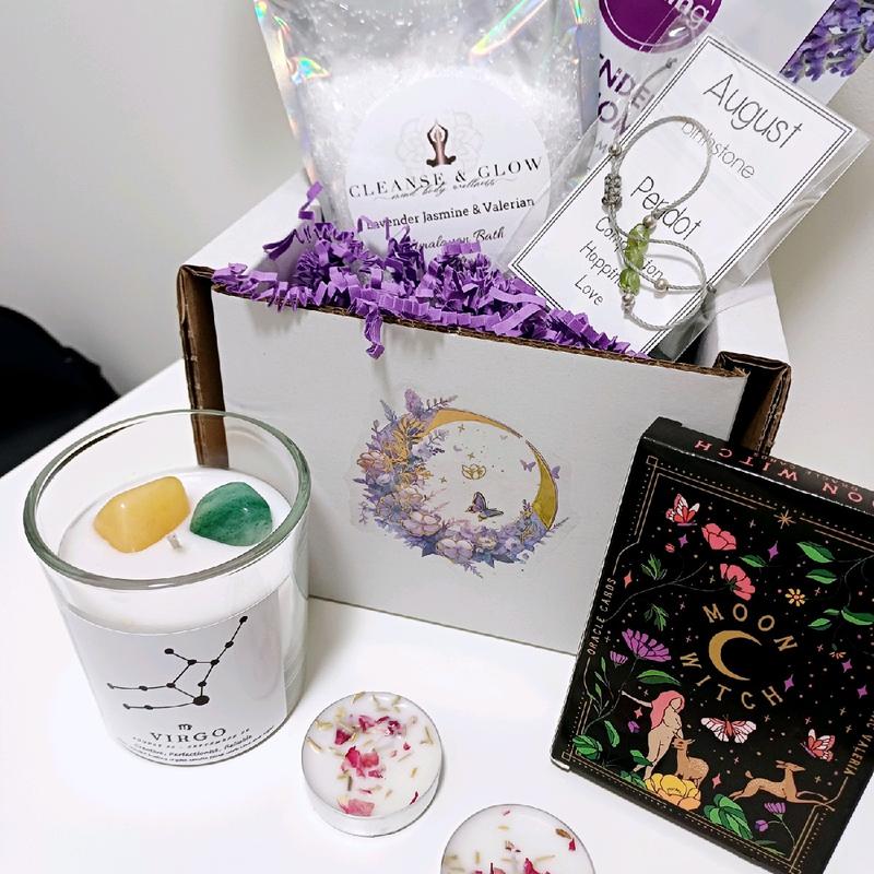 Zodiac Crystal Candle Pamper Hamper Gift Box 2
