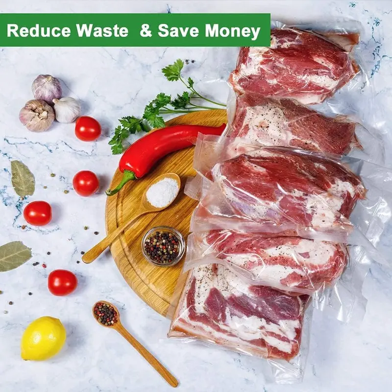 Food Sealer Bags 20X30cm 100 Bags Commercial Grade Textured Food Vacuum Sealer Bag Thick Embossed Bags Upgrade Design Pre-Cut Bag BPA Free for Food Storage Sous Vide Cooking 3