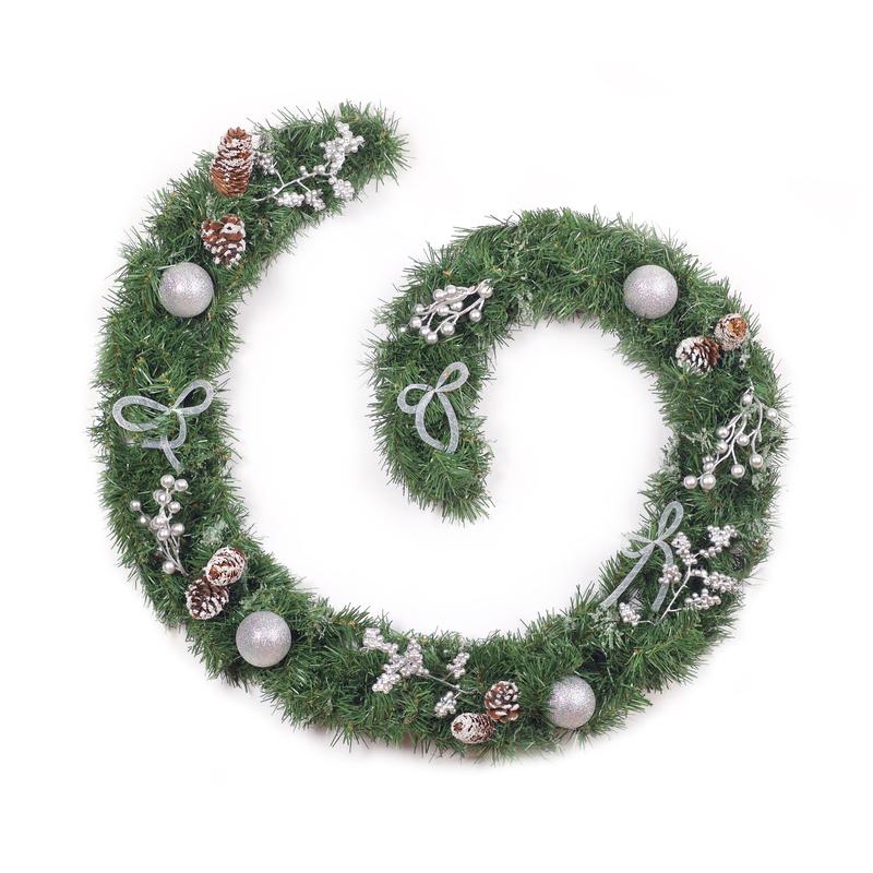 6ft - 9ft or 12ft Decorated Frozen Christmas Garland with Realistic Ice Crystals - Optional Lights 2