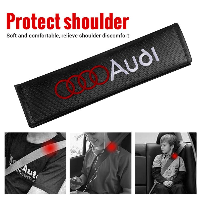2x Car Seat Belt Cover Shoulder Protector Cushion Pad Auto Accessories For Audi S line A3 8p 8v 8l A4 b8 b6 b9 A6 c7 A5 Q5 Q3 A1 Q7 4