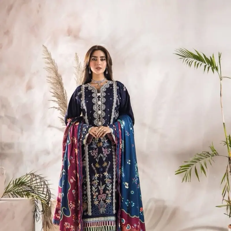 Eshaisha luxury Winter Embroidered Tailor stitched - 5522 - Blue