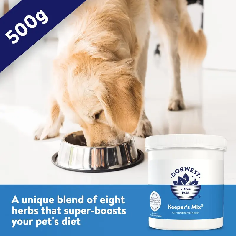 DORWEST HERBS Keeper’s Mix, 500g, Herbal Health Supplement for Dogs and Cats, Natural Herbs, Vitamins, and Minerals – for Healthier Happier Pets, Brown, 14DOR041 4