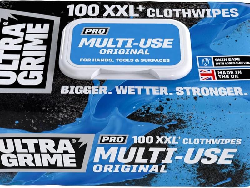 PRO Multiuse Cleaning Wet Wipes - Big Professional Disposable Wipes - Tougher Multi-Purpose Heavy-Duty Grime Cleaning Cloths (100 Thick Large Wipes) 1