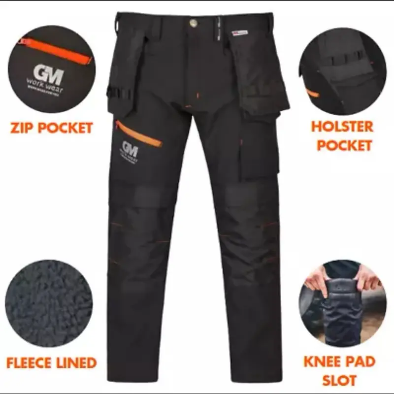 Mens softshell trousers Outdoor casual soft fabric trousers cargo pants with Holster Pockets