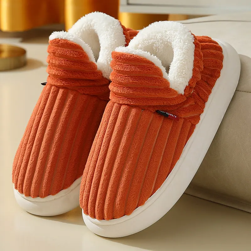 Men Winter New Women Cotton Slippers Outdoor Fashion Couple Slippers Warm Indoor Bedroom Cotton Plush Shoes Fleece Fluffy 4