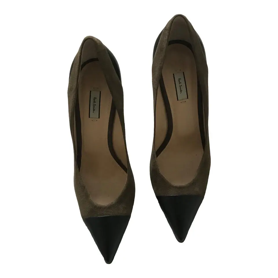 Pre Owned Paul Smith Shoes Women Grey suede and  Leather Shoes