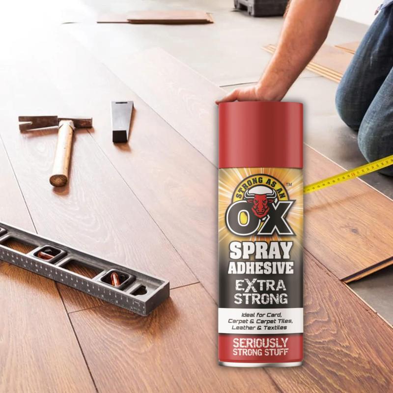 Strong As an OX Adhesive Spray Extra Strong 500ml Multi-Packs | Ideal For Card | Carpet & Carpet Tiles | Leather & Textiles | Seriously Strong Stuff | Long Lasting Bond 4