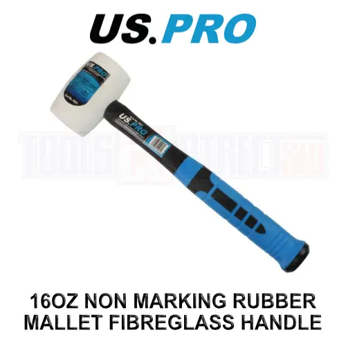 US PRO Tools 16OZ White Non Marking Rubber Mallet With Fibreglass Handle 4521