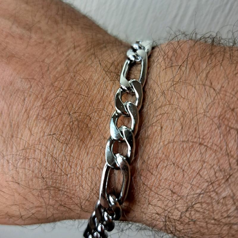figaro link bracelet. gold or silver plated available. stainless Steel. 3