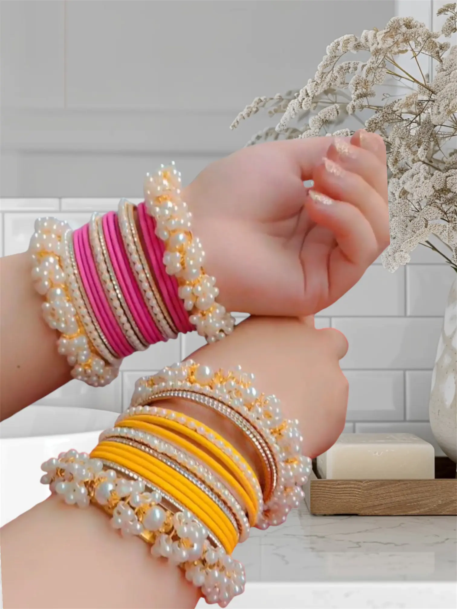 Mehsim Amira Bangles Pearl Multiple Bangles