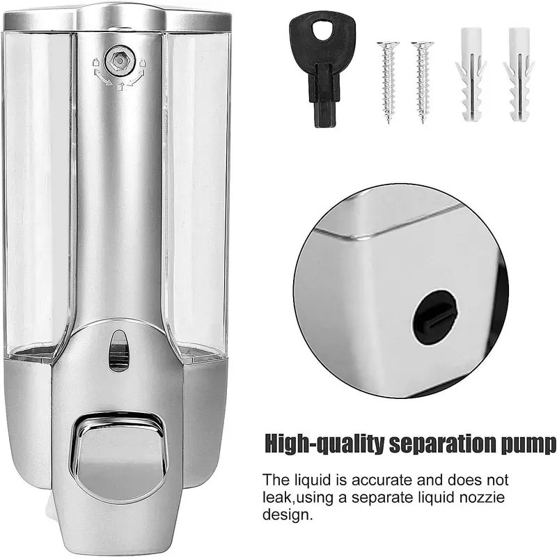 Wall Mounted Bathroom Shower Soap Shampoo Gel Dispenser Pump - 3 Bottles 1050ml 3