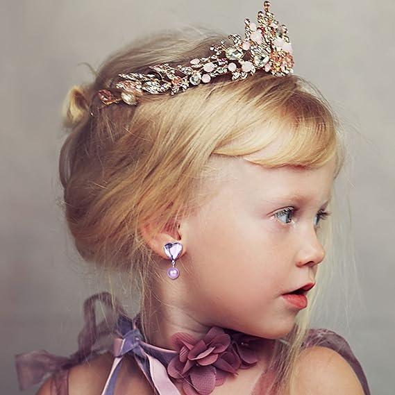 20-30 Pairs Kids Clip On Earrings for Girls Toddler No Pierced Princess Play Earrings Dress Up Jewelry Set Cute Bling Mermaid Butterfly Rainbow Flower Heart Clips Birthday Christmas Gifts 2