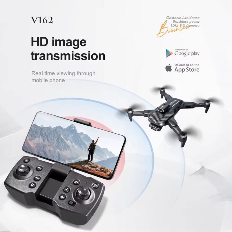 V162 drone with dual camera one key return laser obstacle avoidance optical flow hovering brushless motor long flight time carbon fiber body metal plastic aluminium Accessories Blades Cable Charging Remote Control Beginner Drone 7