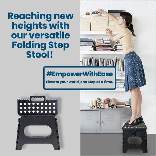 UK Made MARKSMAN Heavy Duty Plastic Foldable Step Stool for Bathroom, Garden, and Outdoor Activitie 23 x 19 x 19 (W x H x D) cm GREY 3