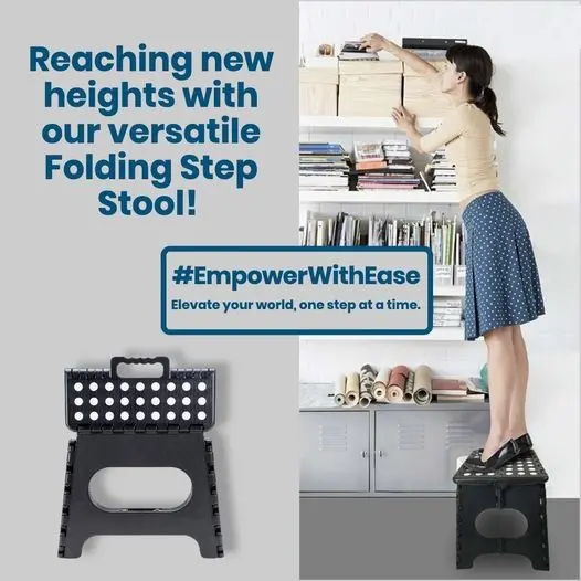 UK Made MARKSMAN Heavy Duty Plastic Foldable Step Stool for Bathroom, Garden, and Outdoor Activitie 23 x 19 x 19 (W x H x D) cm GREY 3