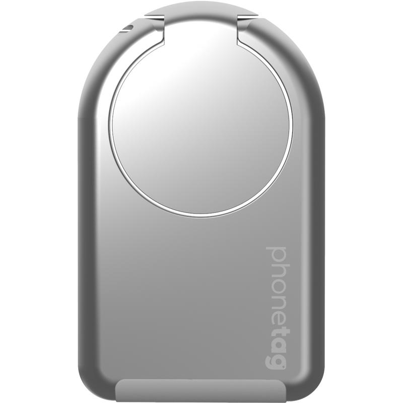 phonetag - Multi-view Phone Stand with Magnetic Ring Holder, Matt Silver 1