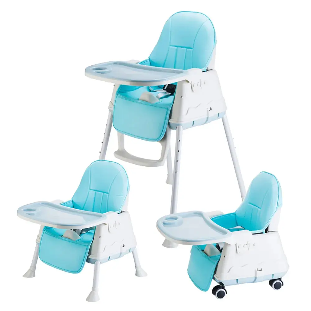 3-in-1 Baby High Chair – Portable, Adjustable, and Comfortable Dining Chair with 3-Point Safety Belt, Foldable Backrest, and Detachable Tray