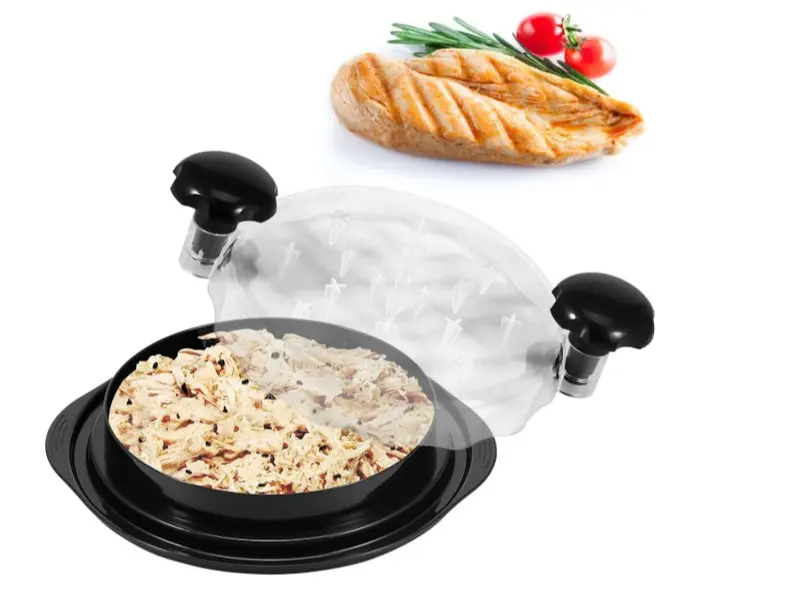 Chicken Shredder Tool with Clear Lid Non-Slip Chicken Breast Shredder with Handle Visible Meat Chopper Machine BPA Free Beef Chopper Machine Twist Dishwasher Safe for Home Kitchen Utensils 0