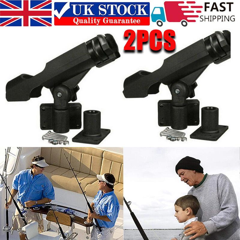 2pcs Adjustable Fishing Rod Pole Mount Stand Bracket Holder For Kayak Canoe Boat 0