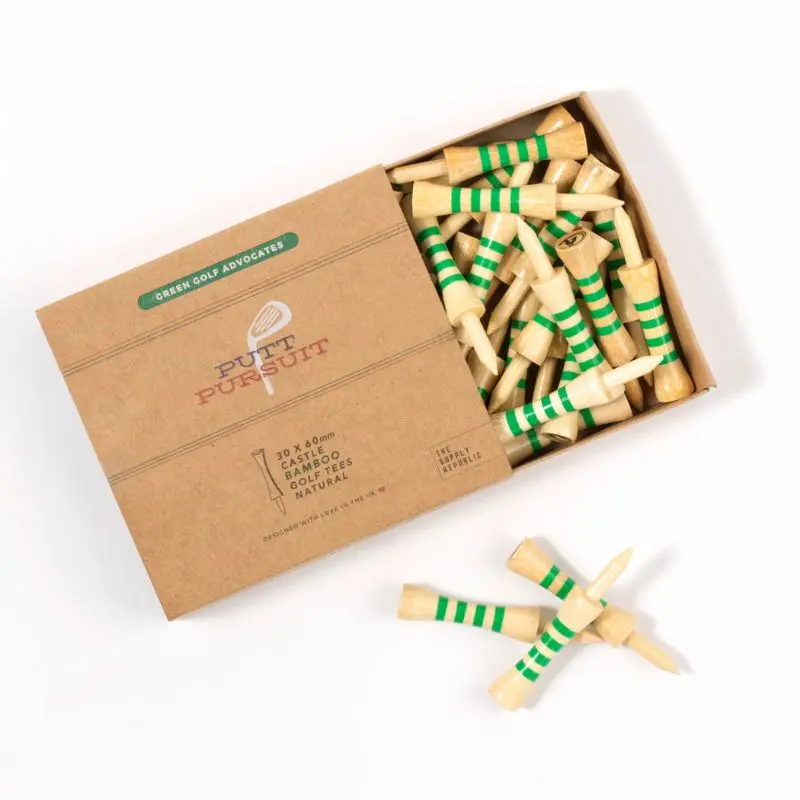 Bamboo Golf Tees 60mm | Natural Castle Tees - 30 pack 2