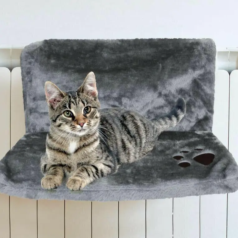 Kitten Cat Pet Bed Hanging Radiator Warm Fleece Basket Cradle 4