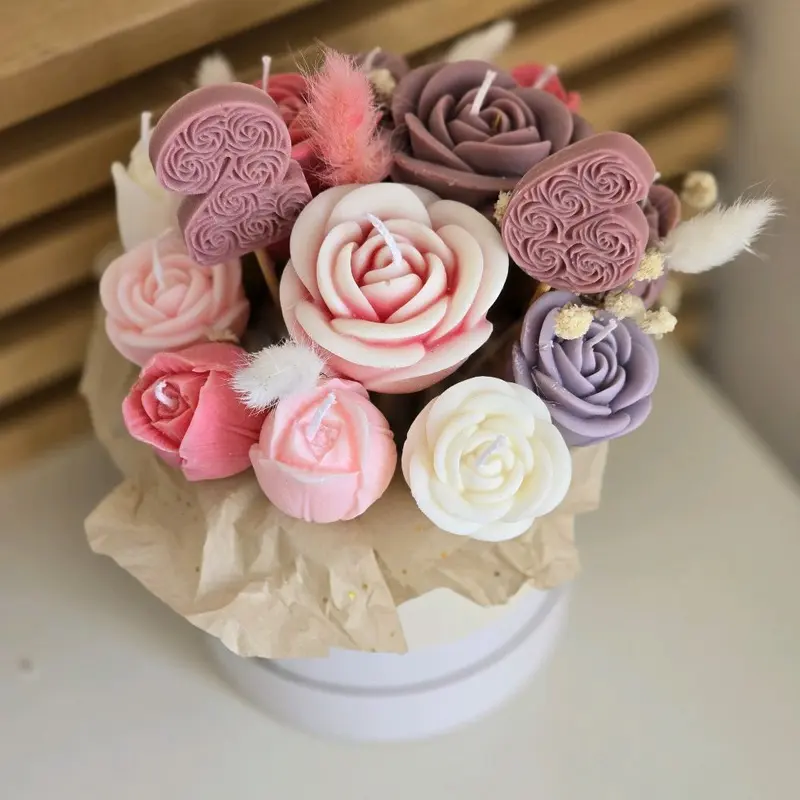 Flowers Bouquet Candle - Personalized Home Decor Ornament Ornaments Decoration gift Scented Perfume 2