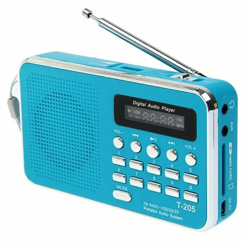 Mini FM Radio Digital Portable Stereo Speaker MP3 Audio Player USB Rechargeable 2