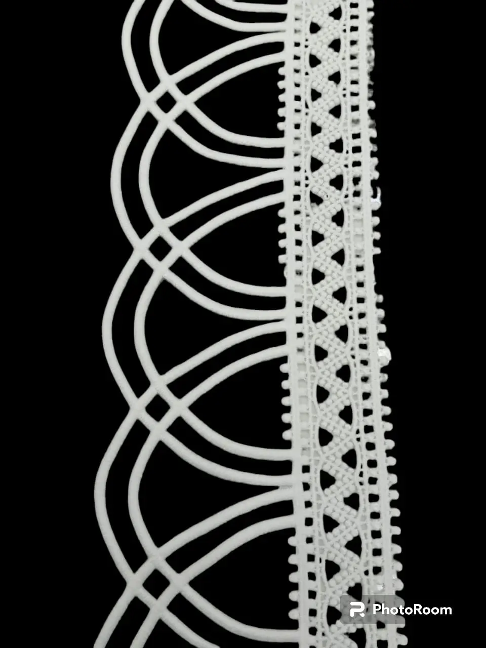 white, black lace large scallop price per yard