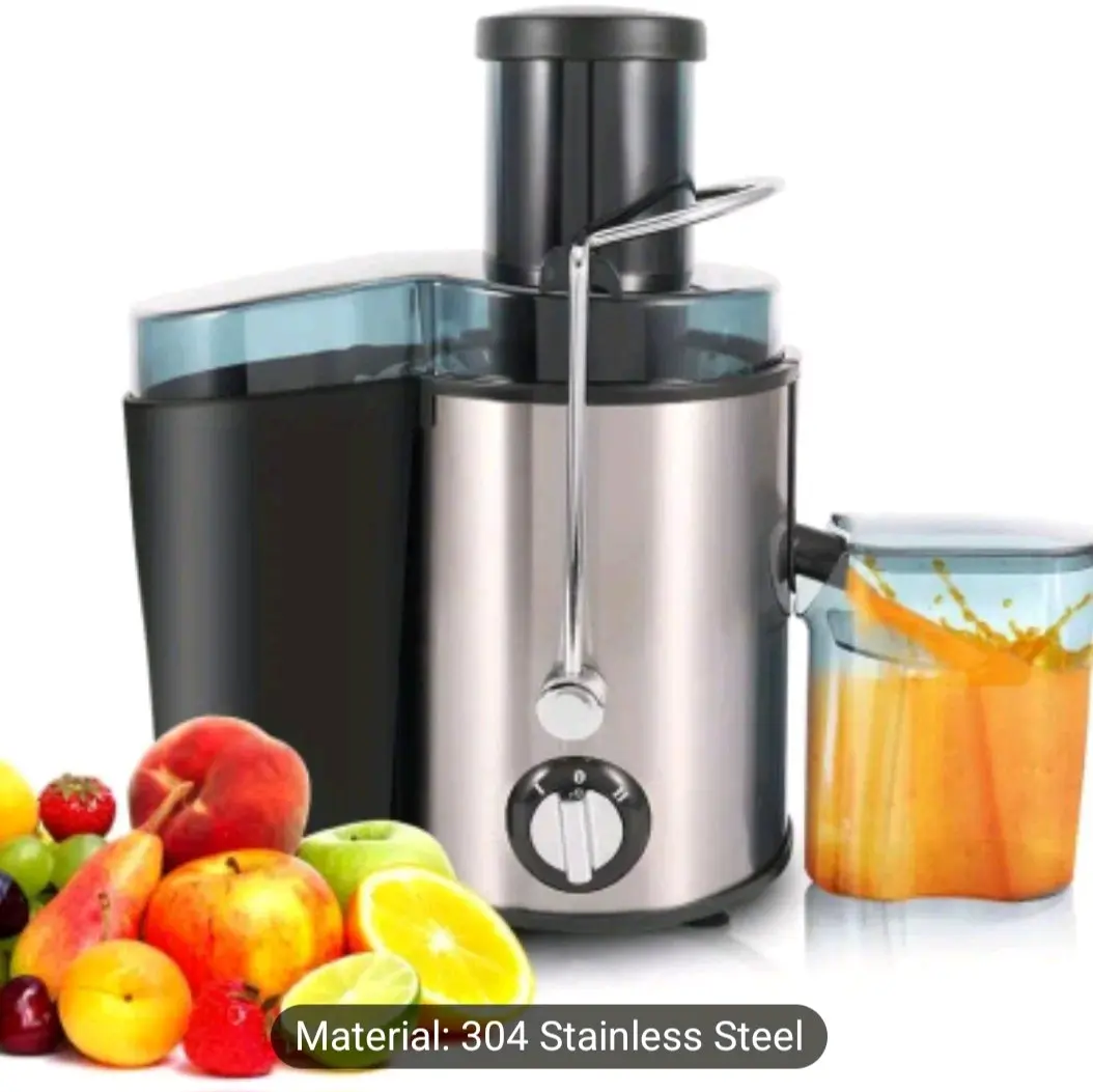 Juicer, 500ml Food Grade Stainless Steel Centrifugal Juicer Slow Juicer Masticating Machine with 75mm Large Feeding Tube High Efficiency 2 Level Adjustable Speed Juice Making