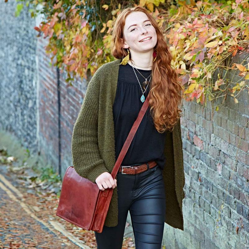 Brown Leather Messenger Bag - Commuter Bag - College Bag - Courier Bag - Traveller Bag 3