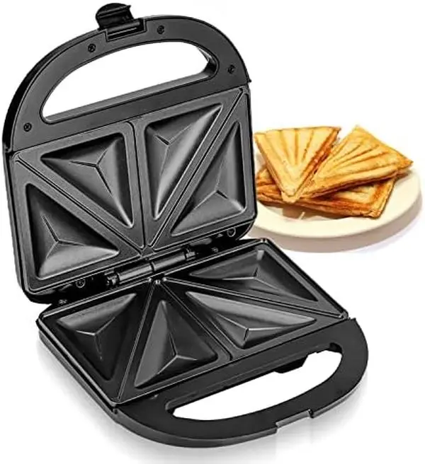 Toastie Maker | 2 Slice Sandwich Toaster, Cooks Delicious Crispy Sandwiches | 750W, 2 Slice Sandwich Press | Cool Touch Handle, Automatic Temperature Control & Non-Stick Plate
