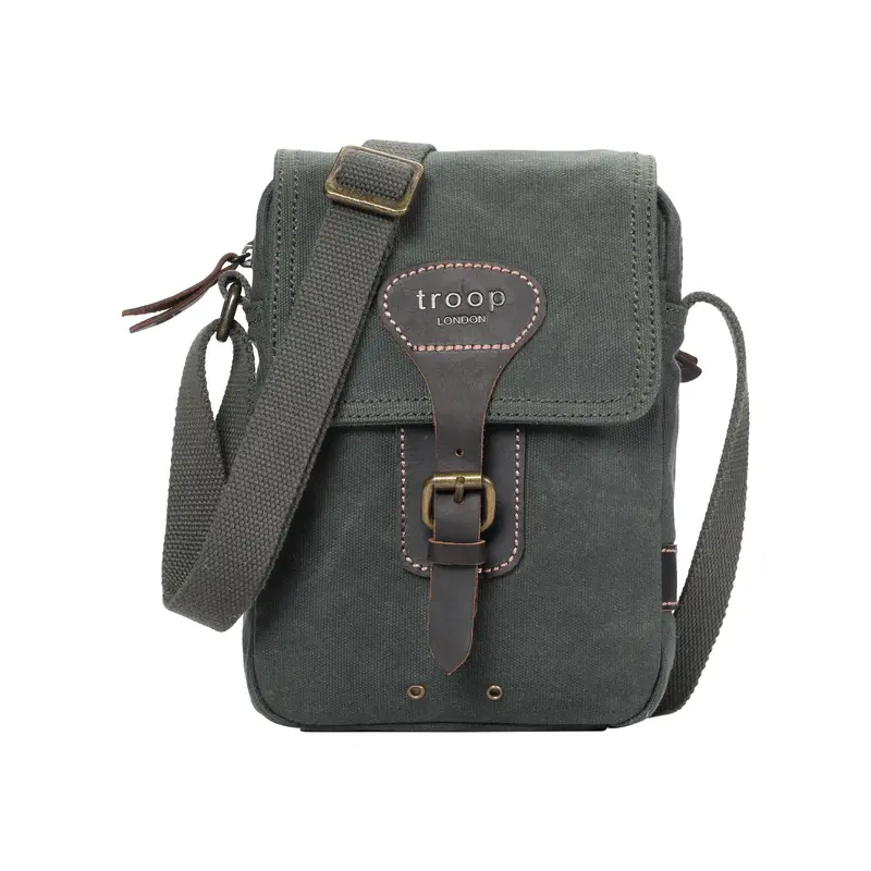 TRP0547 Troop London Heritage Canvas Across body Bag, Small Travel Bag, Shoulder Bag 5