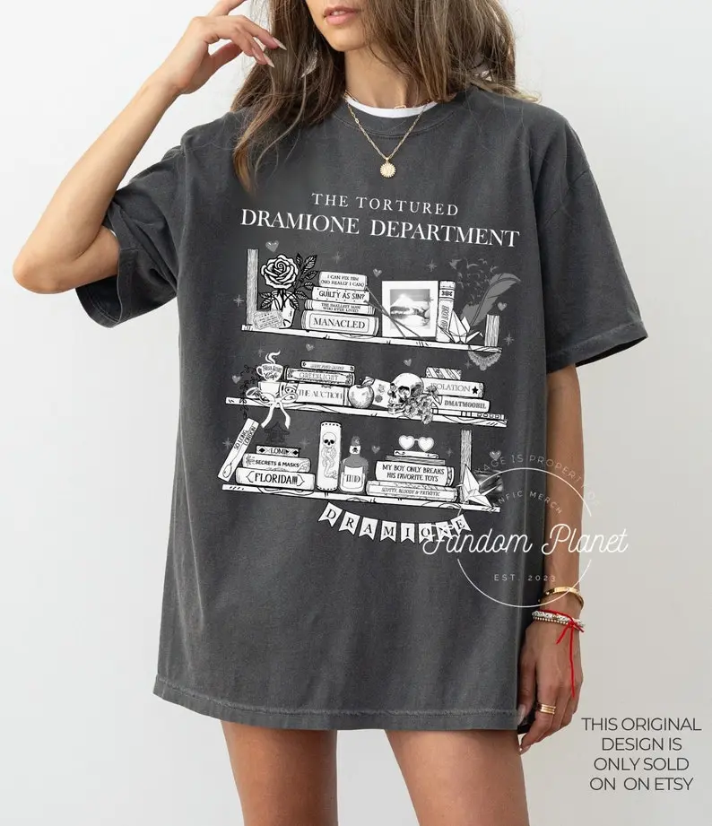 Bookcase COMFORT COLORS Dramione Tee, Draco Crewneck,Manacled,Bookish Pullover,Manor Sweater,Fanfiction gift,Manacled Merch,Fandom Gift