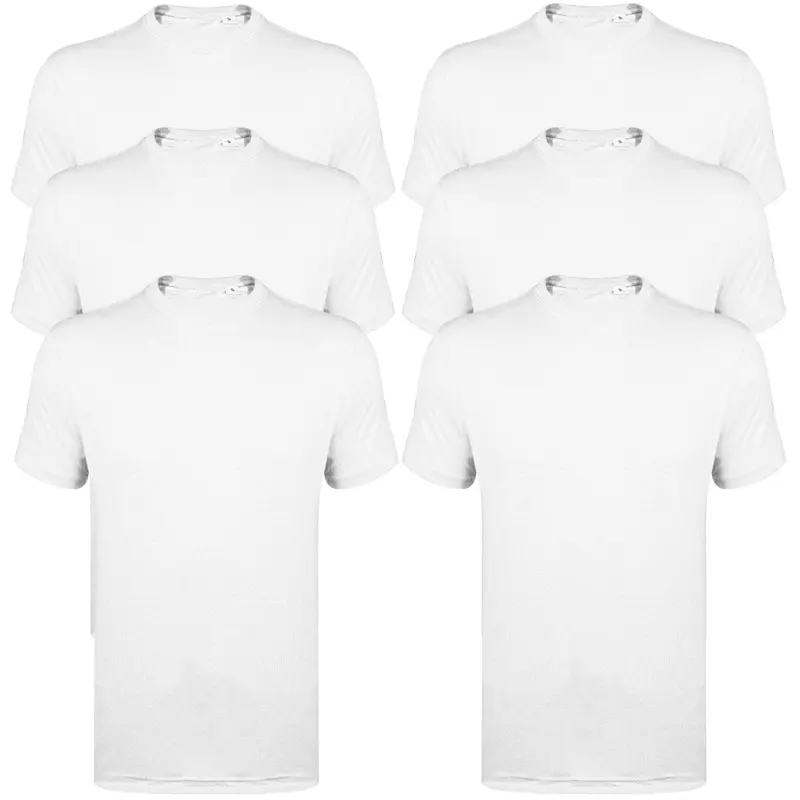 6 Pack Mens T-Shirt Short Sleeve Shirt Crew Neck Plain Assorted 100% Cotton Top Menswear Set oversized  shirt  women 5