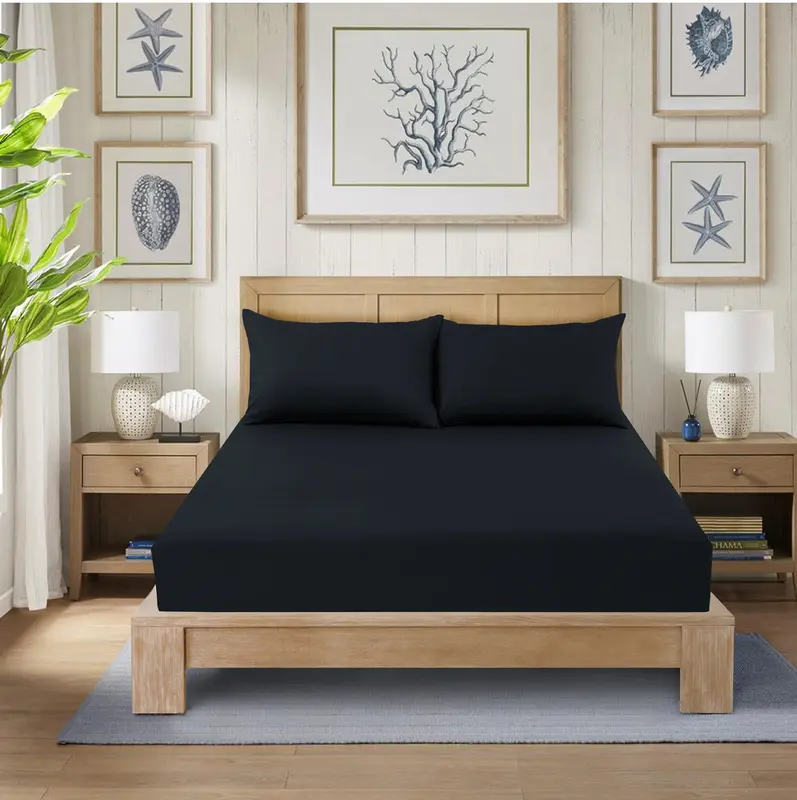 40cm Extra Deep Pocket Fitted Sheet – Premium Soft Microfiber, 16 Colors, Snug Fit for Thick Mattresses. Available in Single, Double, King and Super King 2