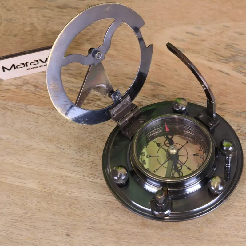 Gilbert and Sons Antique Brass Sundial Compass 5
