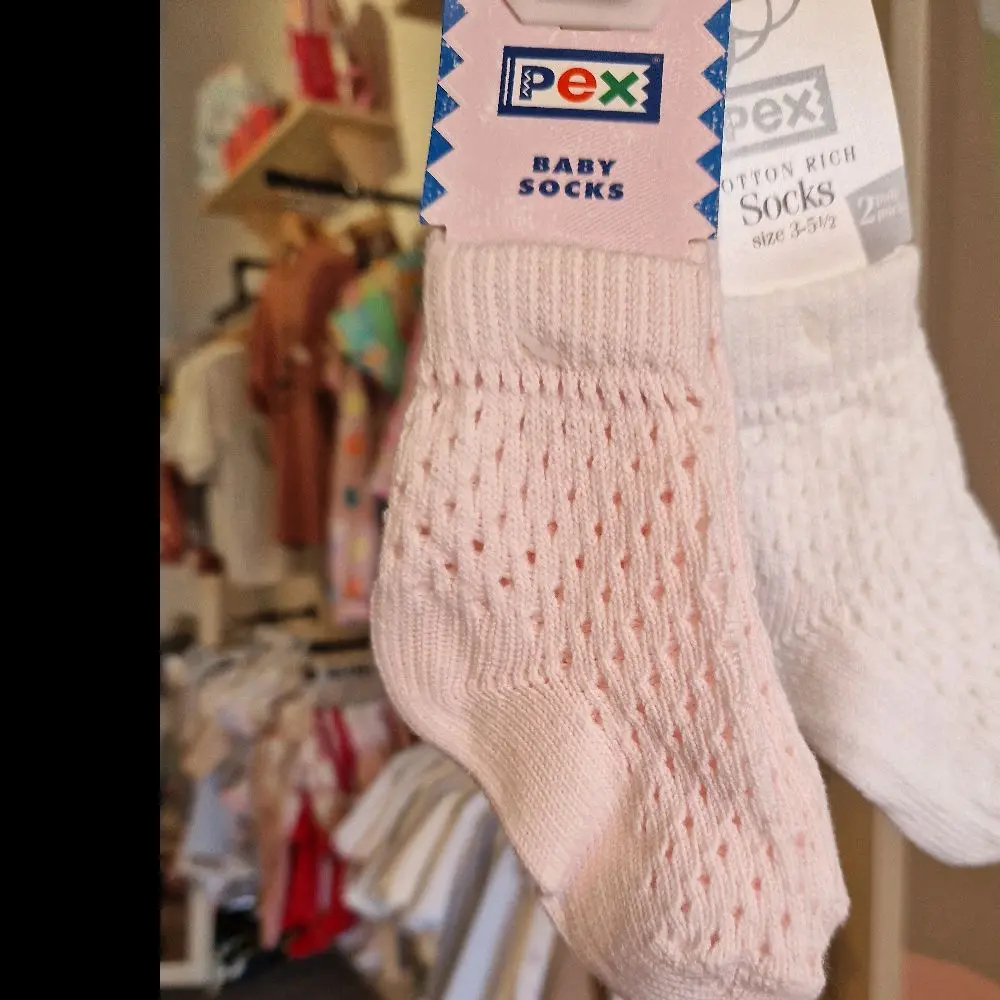 Traditional Pex Baby Pelerine Socks 2 Pack- Available in both White and Pink