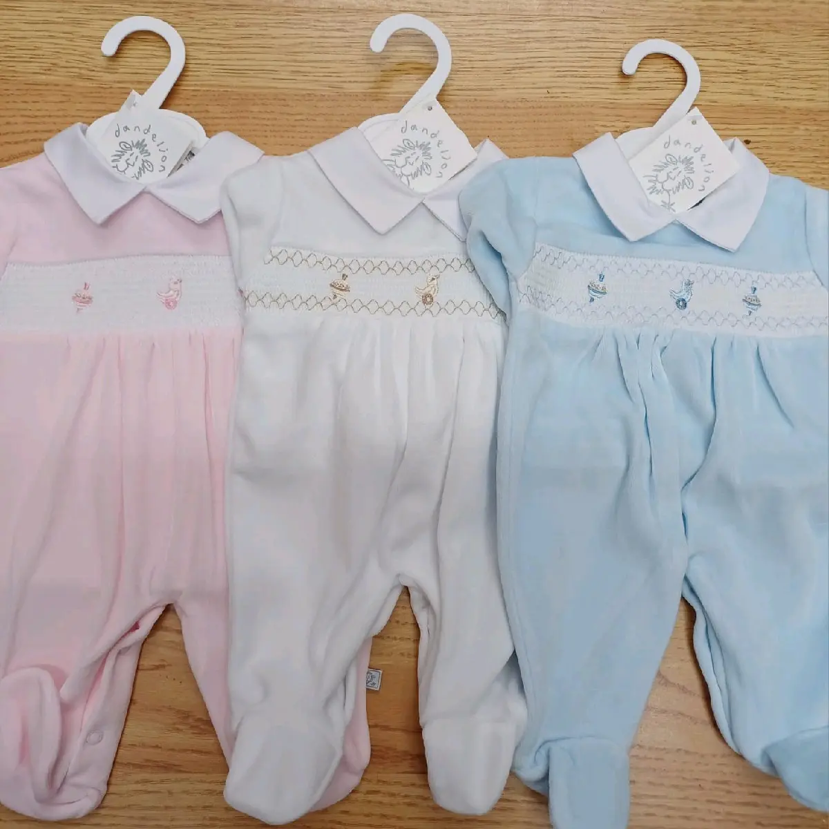 dandilion valour baby grow comes in 3 colours