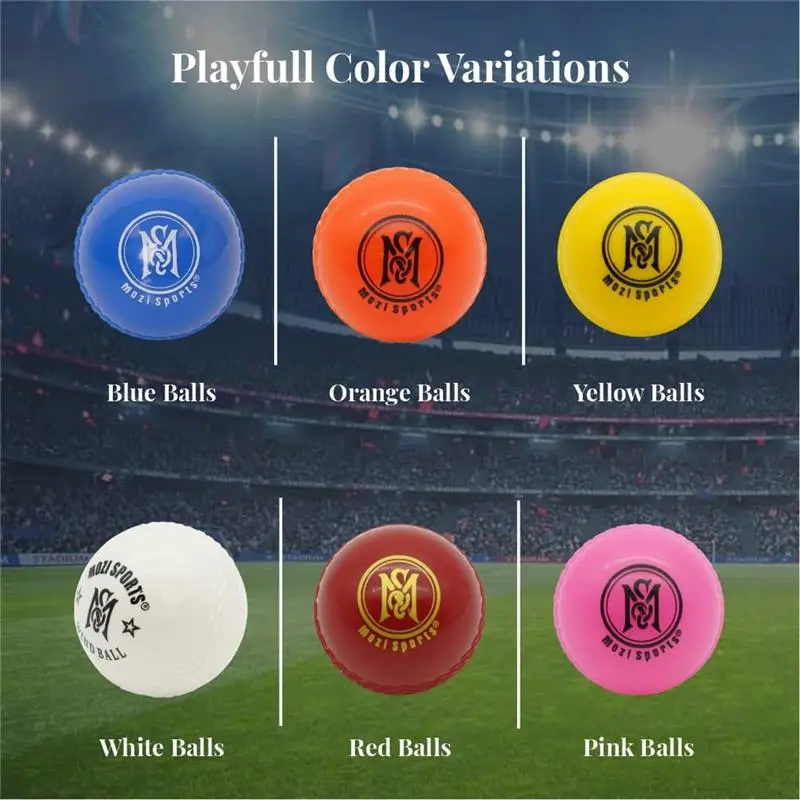 Mozi Sports Windball Soft Cricket Balls-Durable Realistic Bounce & Swing-Cricket WindBalls for Indoor & Outdoor Coaching,Practice, Garden & Beach play 3
