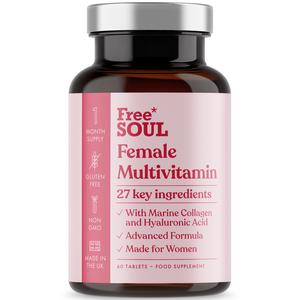 Multivitamin with Collagen for Women Plus Hyaluronic Acid and 27 Vitamins, Minerals, & Botanicals | Gluten-Free Multivitamins | Daily Support | 30 Tablets