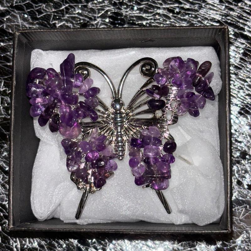 Prettiest crystal chips butterfly ornament 7cm 1pc 5