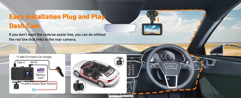 Product Introduction of Dash Cam Front and Rear, Dashcam WiFi/App Control 1080P Car Camera Dash Cam, Dual Lens Dashboard Dash Camera for cars w/ 32GB Card,Night Vision,WDR,G-sensor,Loop Recording,Parking Mode,170 Wide Angle 28