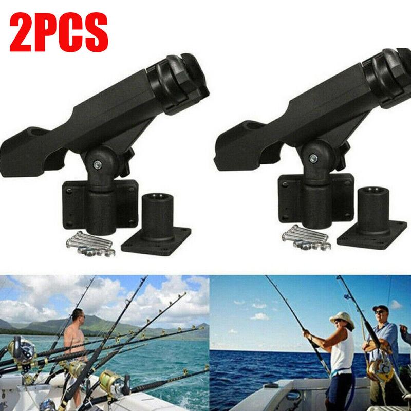 2pcs Adjustable Fishing Rod Pole Mount Stand Bracket Holder For Kayak Canoe Boat 2